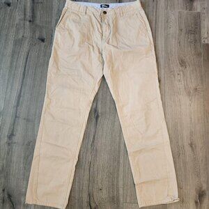Reyn Spooner Pants Mens Medium Beige Flat Front Cotton Chino Casual Straight Leg